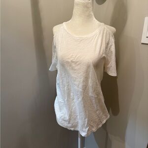 Anthropologie White Short Sleeve Top